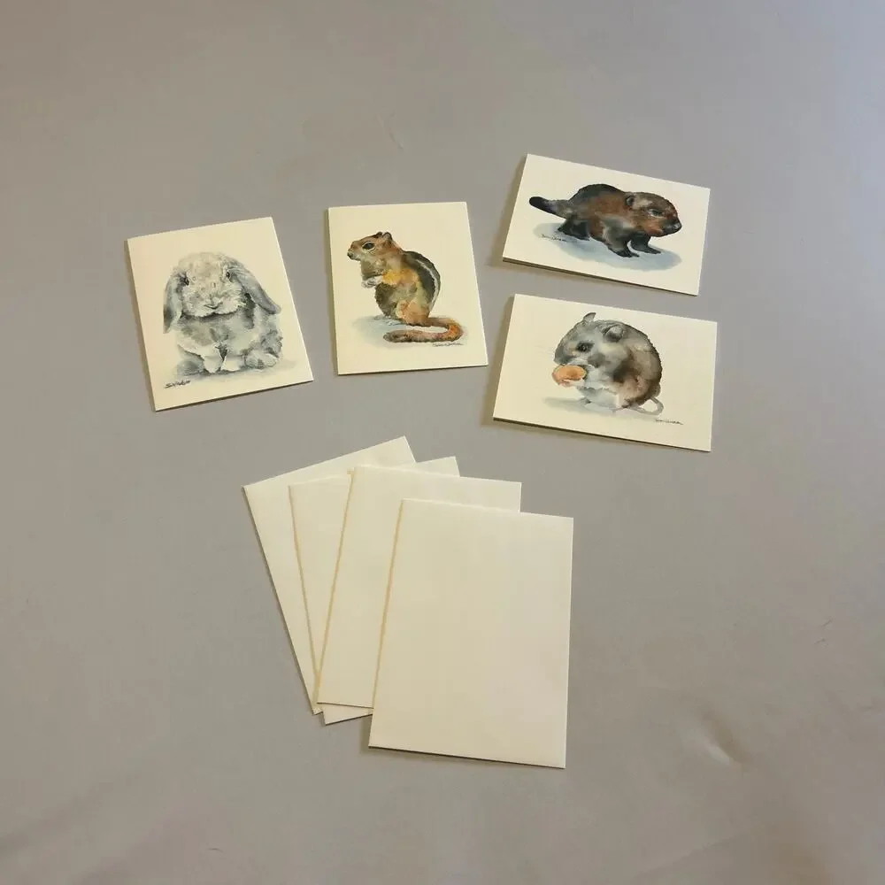 Susan Windsor | Fine Art Animal Print Stationery Set - 4 Blank Cards